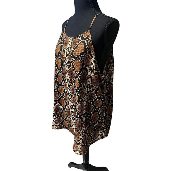 TRUTH Snake Print Sleeveless Halter Top With Back Button Closure, workattire, XL - Picture 3 of 9